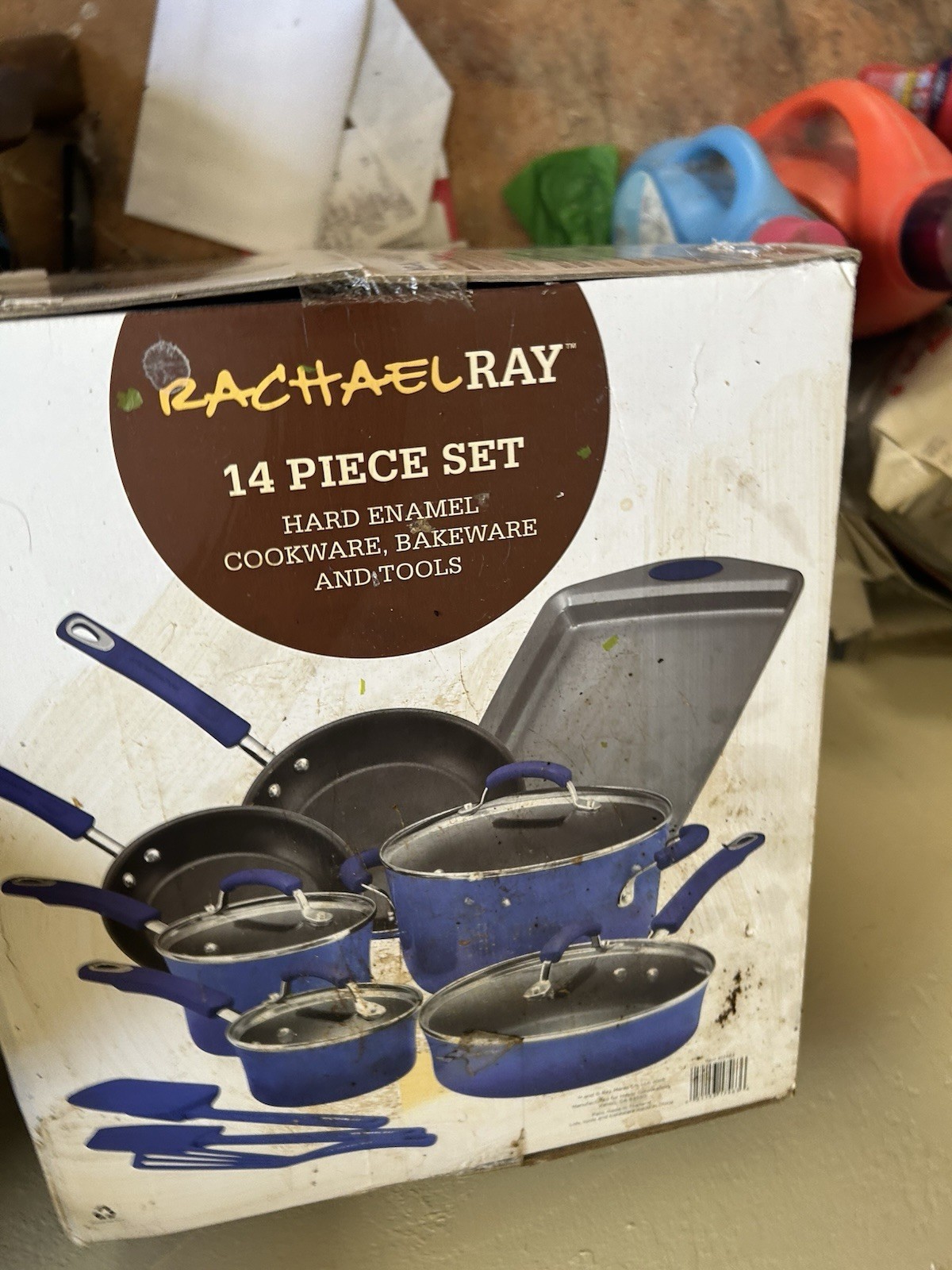 Rachael Ray 17641 Nonstick Pots and Pans Set, Marine Blue - 