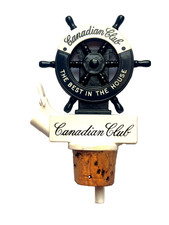 Canadian Club Liquor Bottle Pourer Spout Stopper Ship Wheel Vintage
