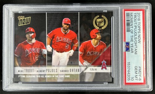2018 Topps Now Moment of the Year Mike Trout Pujols Shohei Ohtani #MOY-6 PSA 10