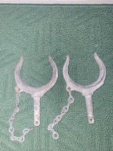 (Qty 2) Vintage Row Boat Dingy Oar Lock Galvanized Metal