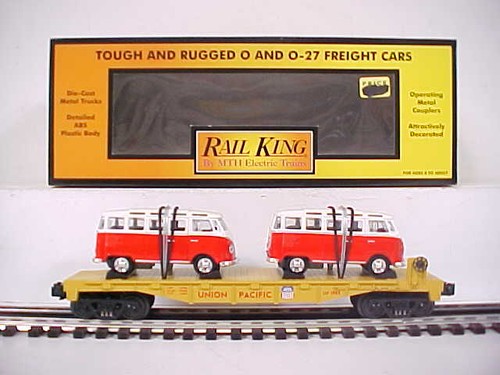 Coche plano Union Pacific escala O MTH 30-76033 con 2 VW #1965 NUEVO EN CAJA | Zustand: New