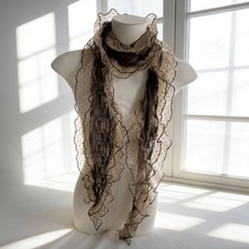 Transparent Spotted Scarf Lightweight Lace Neck Wrap Transparent for Women