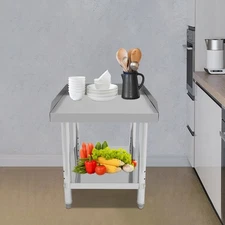 Stainless Steel Work Table Adjustable 2 Tier Kitchen Food Prep Table 24*30*26in