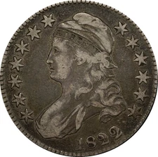 1822/1 VF25 Capped Bust Half Dollar, Overton 102 PCGS, CAC 59889536