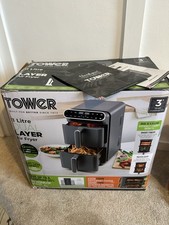 Tower 11 Litre Vortx Dual Layer Air Fryer T17190 Grey Digital Control