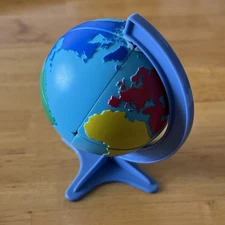 Vintage 2006 Official Original Rubik's World Cube BLUE Globe Puzzle - TESTED