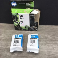 Genuine HP 98 Black  95 Tri-Color Ink Cartridges New open Box, 01/2017