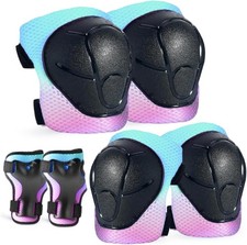 "Kids Gradient Protective Gear Set Knee Elbow Pads Wrist Guards for Ages 2-1