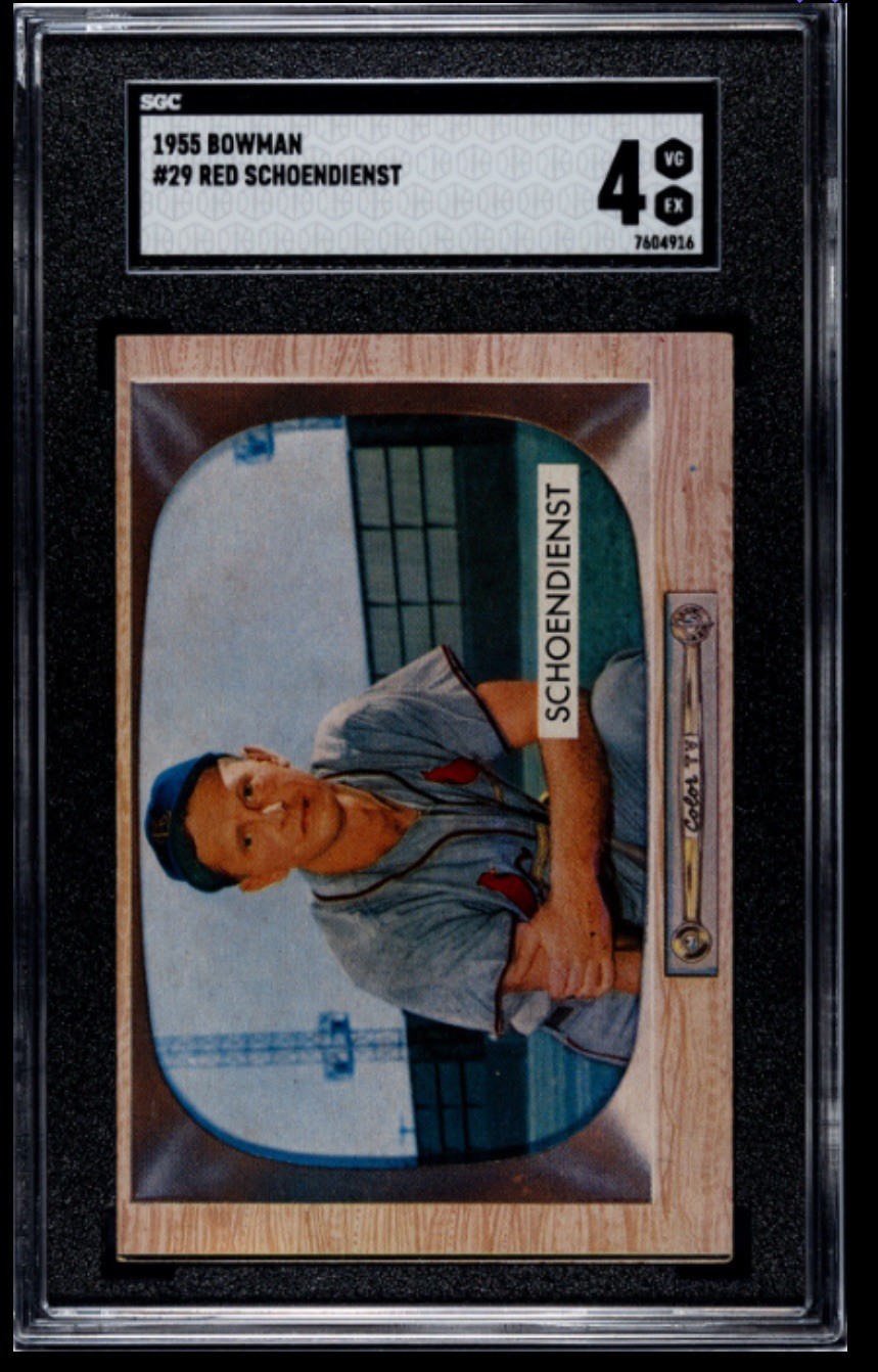 1955 Bowman - Red Schoendienst #29 SGC 4 ~ Sharp & Centered ~ Cardinals!