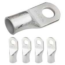 SELTERM 5pcs 4/0 AWG 1/2" Stud Tinned Copper Wire Lugs, Battery Lugs, Ring Te...
