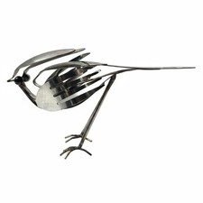 Scrap Metal Bird Art Rustic Charm Robin Metal Statue Handmade for Garden, Patio