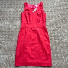J Crew Wool Sheath Dress Womens 6 Pink Watermelon Coral Sleeveless Office NWT