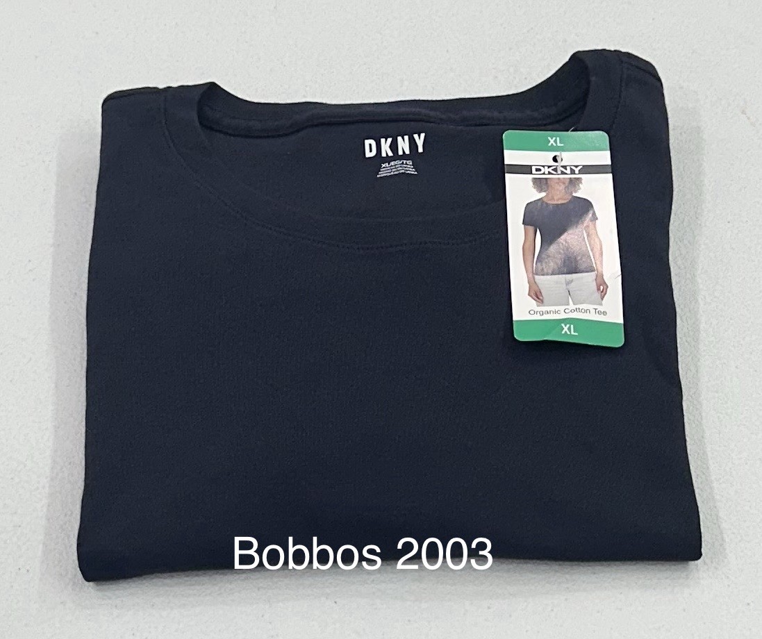 DKNY Women's Cotton Crew Neck Short Sleeve T-Shirt, Navy, Size XL
