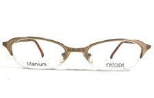 Matsuda Petite Eyeglasses Frames 10208 BBB Brushed Gold Oval Titanium 49-19-142