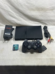 Sony PlayStation 2 PS2 Slim SCPH-77001 Console System Bundle - Tested & Working