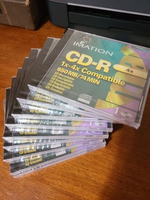 Imation CD-R 1X-4X Compatible 650MB - 74 Minutes. lot of 9 disks. New sealed.