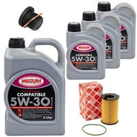 MotoröL Filter Set 5W-30 Plus Meguin 8 Liter + Schraube FüR Porsche Cayenne VW