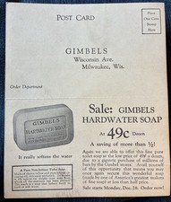 Vintage GIMBELS Store Soap Advertising Postca...