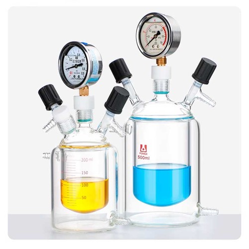 Chemistry Lab Glass Vacuum Flask with Pressure Gauge 100ml-1000ml ca - Picture 3 of 8