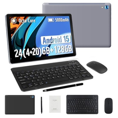 Android 15 Tablet 10.1 zoll 24(4+20)GB RAM 128GB ROM Erweiterbarer Speicher WIFI