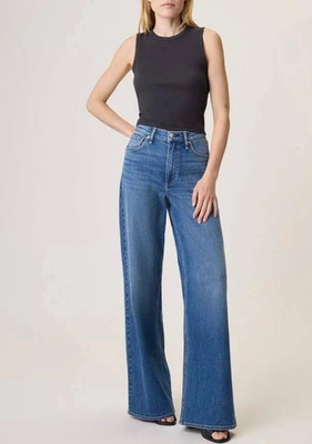 rag & bone Size 24 Serena Jeans Polk High Rise Wide Full Length Denim Jean $278