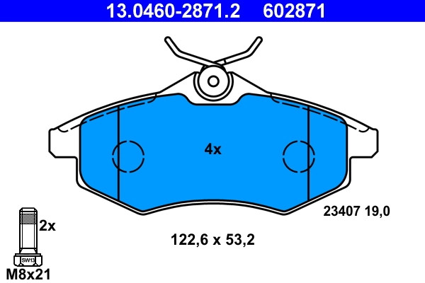 Plaquettes de frein ATE 13.0460-2871.2 pour Citroën 4252 36 d'origine