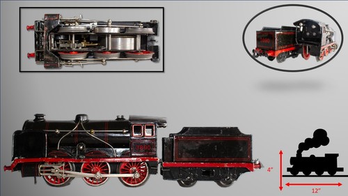 Locomotora mecánica vintage (c.1925-1930) Bing calibre 0 #3890 0-6-0 | Zustand: Used