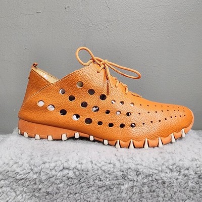 Litfoot European SNEAKER Orange Leather**1 RIGHT SHOE** Shoe Size 38 Lace Up