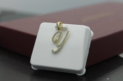 1Ctw Initial ''Y'' Lab Created Diamond 14k Yellow Gold Plated Pendant W/ 18'' Chain