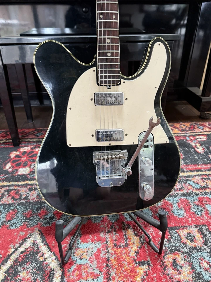 Guitarra eléctrica japonesa Greco de finales de los 60, cuerpo hueco con llave barra de golpe Foto 3 de 4