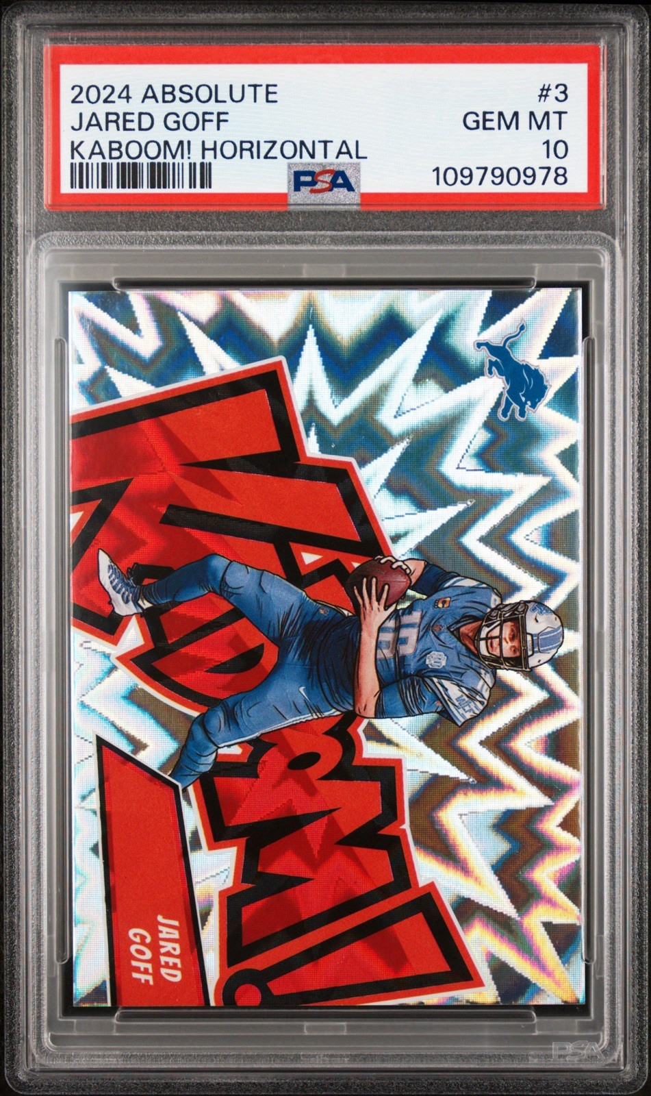 2024 Panini Absolute Kaboom! Horizontal #3 Jared Goff PSA 10
