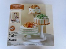 NEW Wilton 3-Tier Wedding Cake Stand White Pillar Cake Display