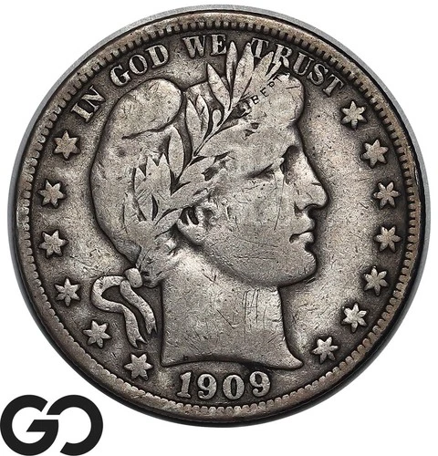 1909 Barber Half Dollar, Choice FINE++