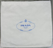 Prada Logo White DUSTBAG 12"x11" Fleece Open Pouch