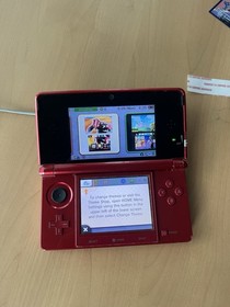 Nintendo 3DS Red Console North America OEM Charger+Pokemon Y READ SHIPS TODAY