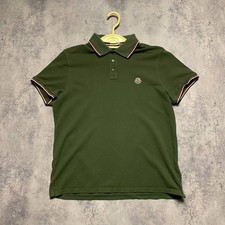 Moncler Polo Shirt Green Logo Short Sleeve Mens Size M-L