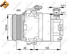 1x NRF 32082 Kompressor Klimaanlage für Opel Vauxhall