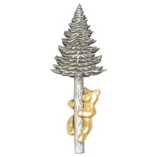 Vintage JJ Jonette Jewelry Bear Hugging Tree Brooch