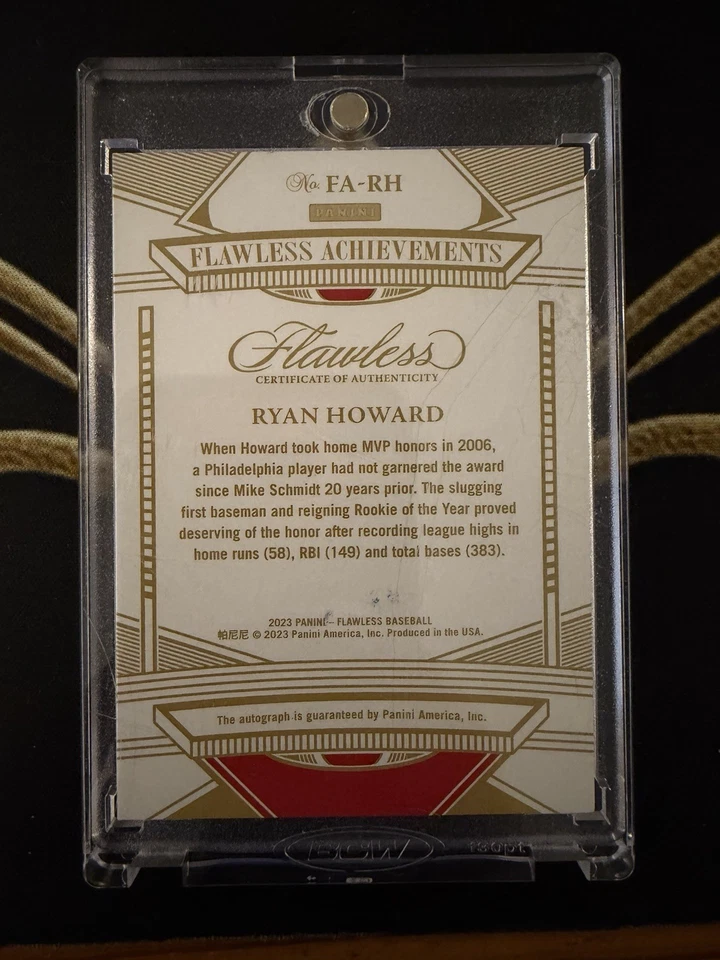 Panini Flawless 2023 - Shadow Signatures Ryan Howard #SS-RH Ruby/20 (AU) Foto 2 de 2