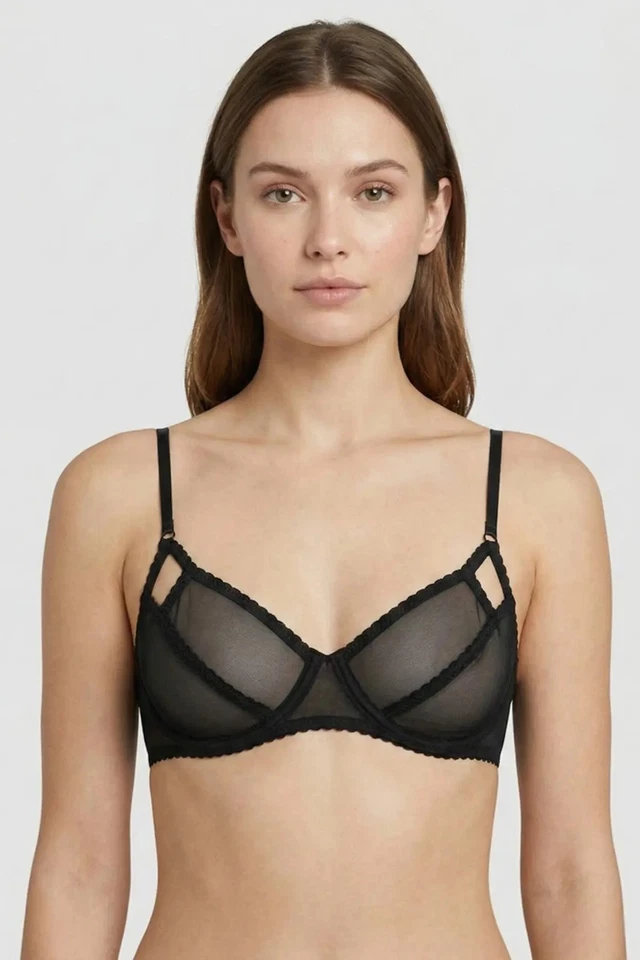 Soutien-gorge en maille noire pour femme Laperissa - Photo 1/1