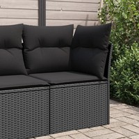 Poly Rattan Gartensofa Ecke Mit Kissen Schwarz