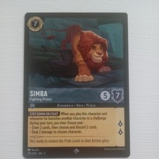 Simba “Fighting Prince” 192/204 Super Rare NON-FOIL Lorcana: Into the Inklands