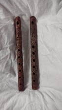 2 Handcrafted Wooden Woodwind Musical Mouth Flute/Bansuri Instrument