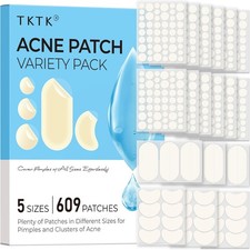 TKTK 609 Count Pimple Patches for Face, Hydrocolloid Acne 5 Sizes 609