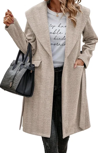 VETEMENTS Giacca lunga donna Ecowish con tasche e cintura media