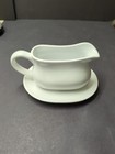 OVER AND BACK, INC. Gravy Boat w/Under Plate White Ceramic No Chips Or Cracks