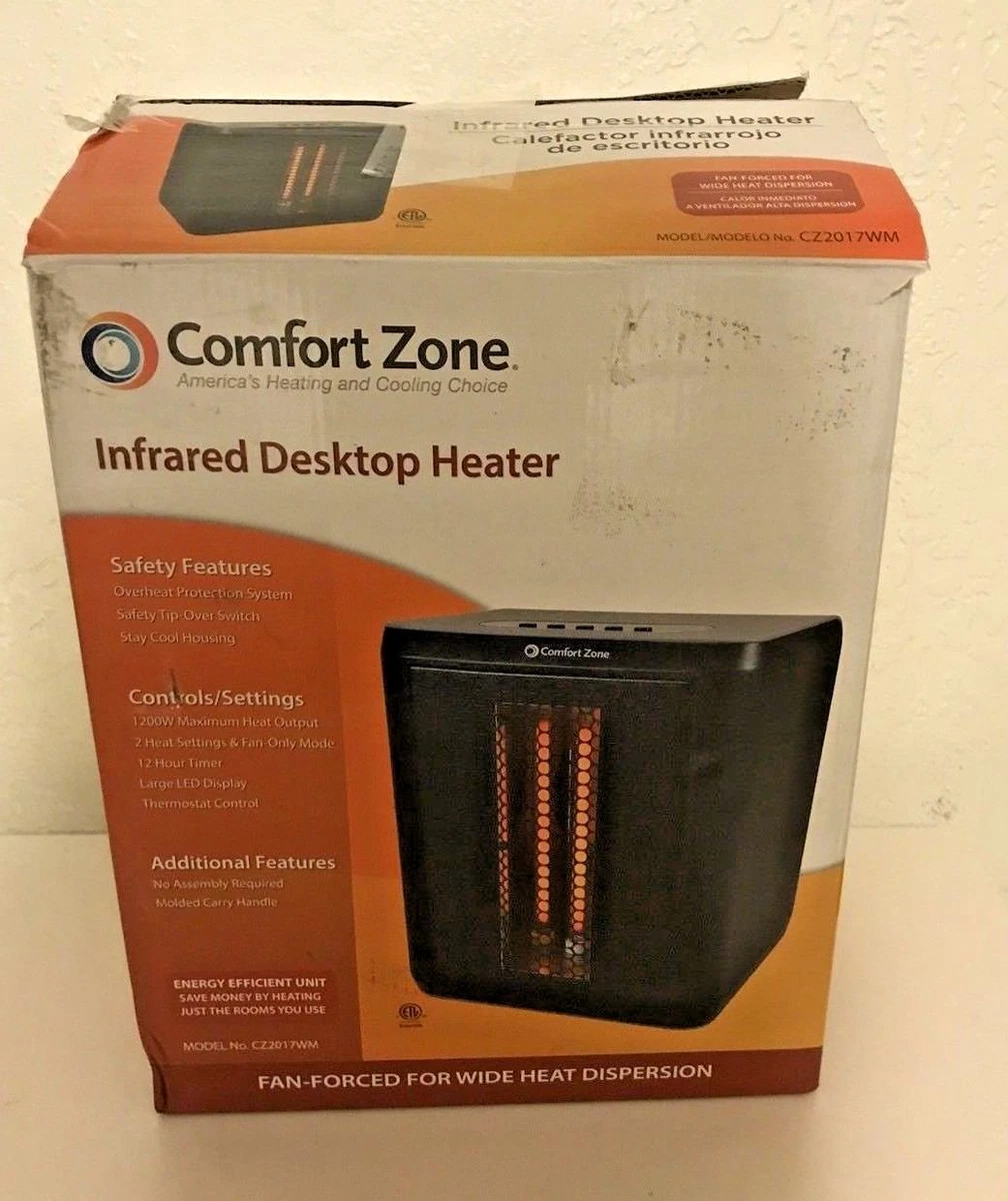 Comfort Zone Infrared Electric Portable Desktop Space Heater, Black | eBay