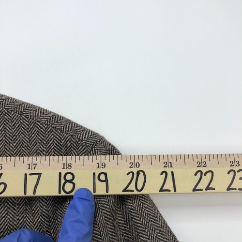 Tasso Elba LG 42-44 Elbow Patch Herringbone Wool Blend Sport Coat Jacket Brown - Picture 6 of 16