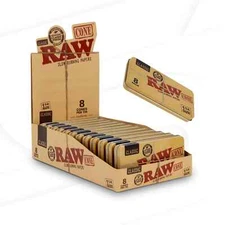 RAW Classic 1 1/4 Cone Tin Full Box, 96 Pre-rolled Cones