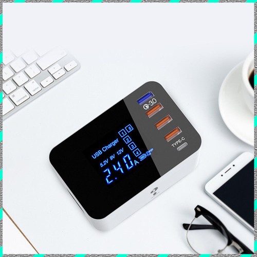 Multi-port charging USB+1QC3.0+1Type-c+ wireless desktop smart LCD display - Picture 5 of 13